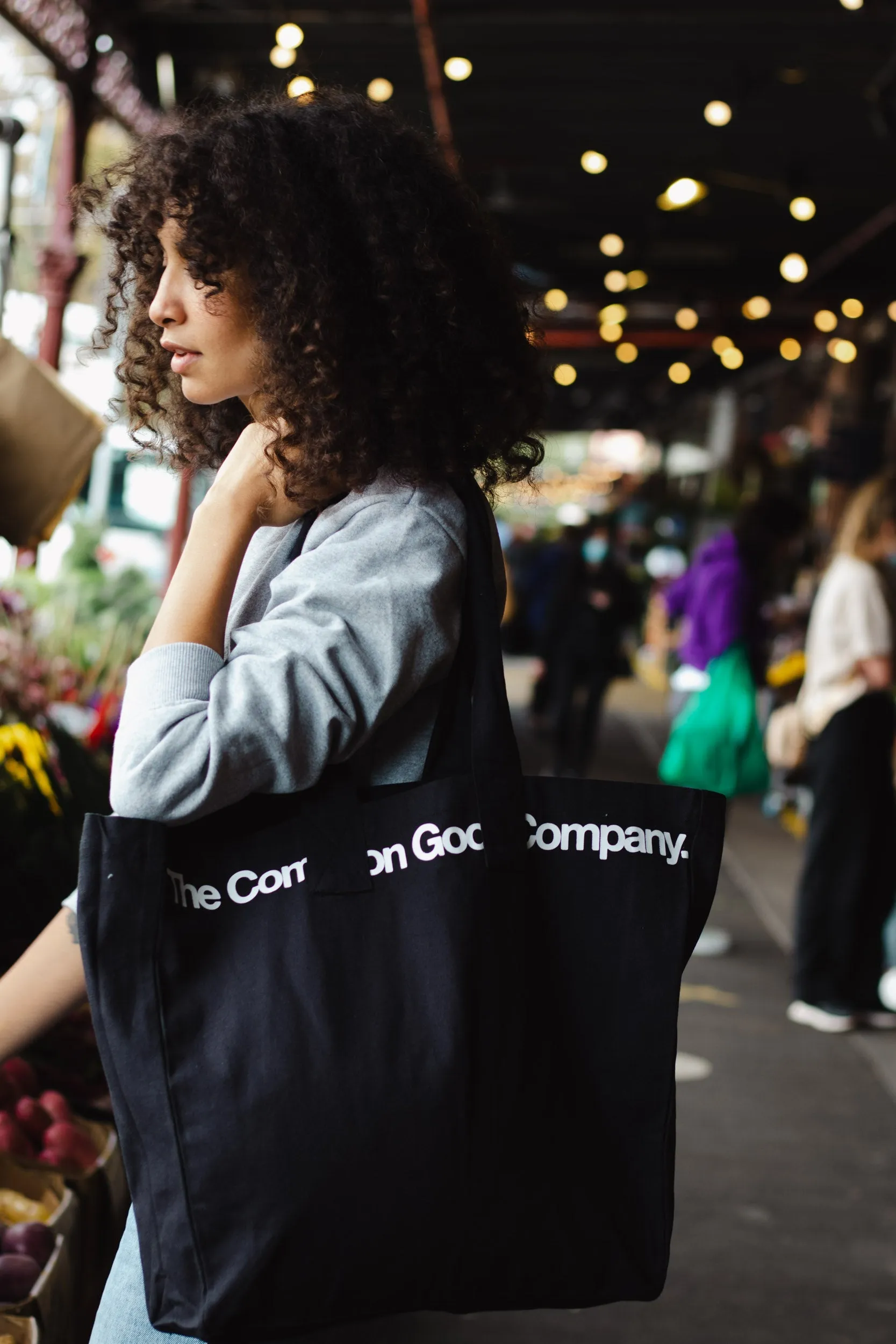 Natural 100% Recycled Cotton Market Tote - Longform Logo