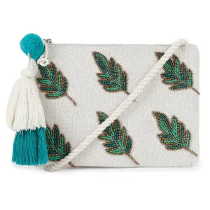 Natural Mesh Fabric Crossbody Sling Bag with Cotton Cord Long Handle – A Perfect Blend of Style and Comfort