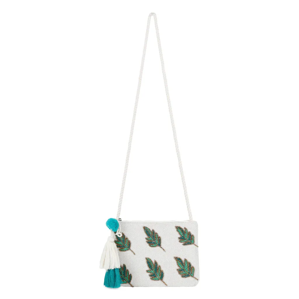 Natural Mesh Fabric Crossbody Sling Bag with Cotton Cord Long Handle – A Perfect Blend of Style and Comfort