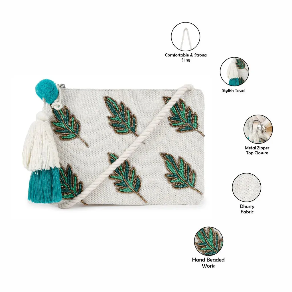 Natural Mesh Fabric Crossbody Sling Bag with Cotton Cord Long Handle – A Perfect Blend of Style and Comfort