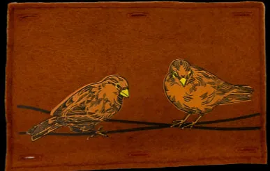 Nature Button On Hand Printed Art Panels