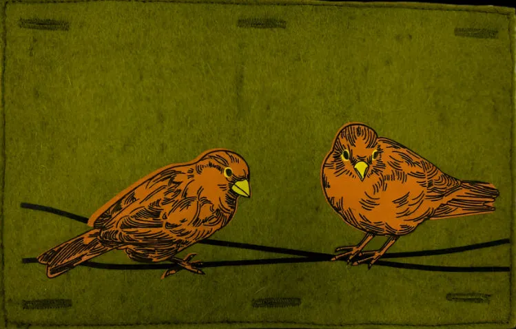 Nature Button On Hand Printed Art Panels