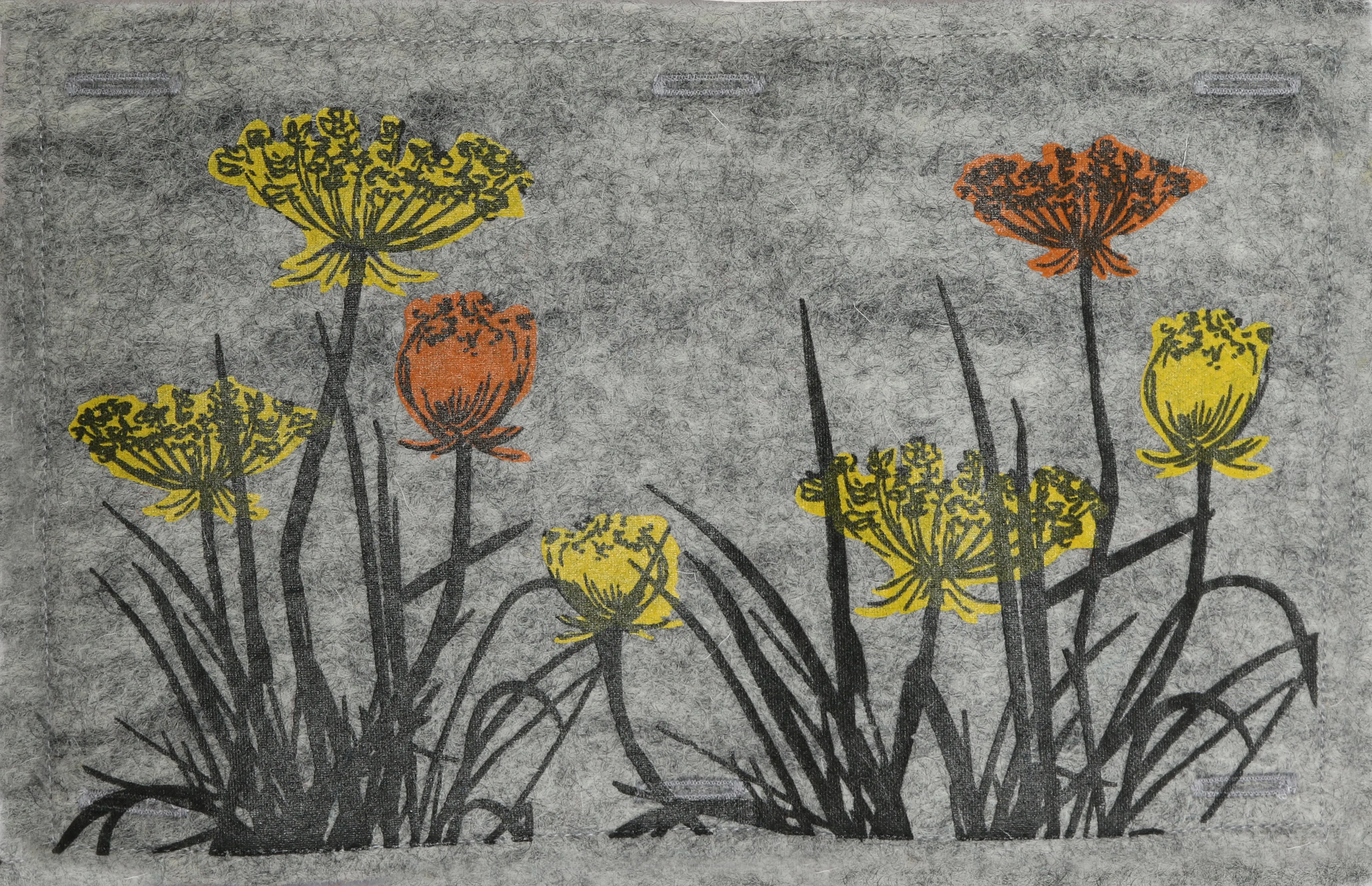 Nature Button On Hand Printed Art Panels