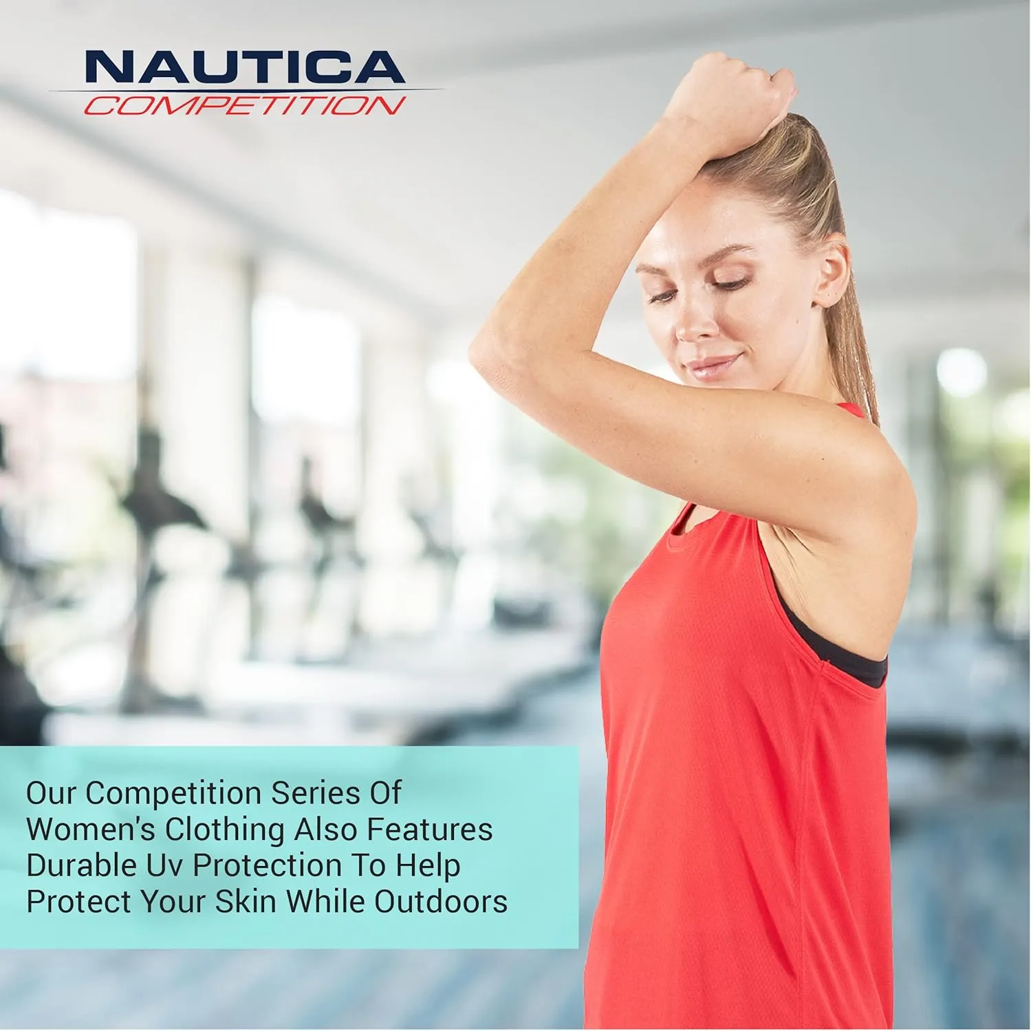 Nautica Competition 3 Pack Workout Tank Tops for Women Active Athletic Gym Workout Running Exercise Yoga Dry-Fit Fabric