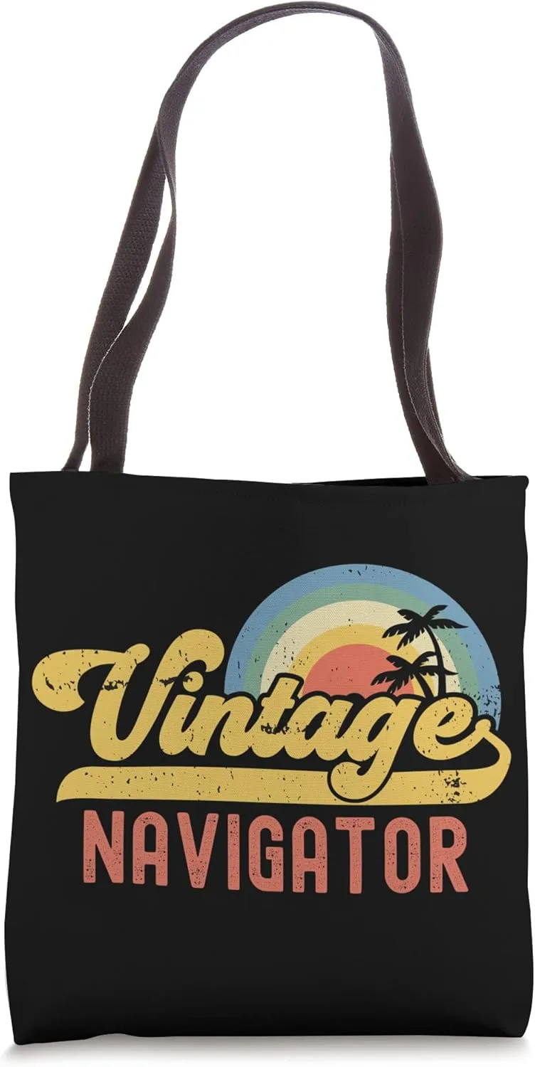 Navigator Vintage Sunset Profession Retro Job Title Tote Bag