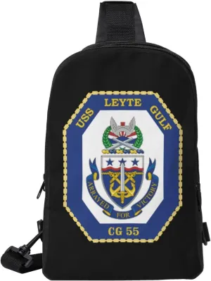 Navy Uss Leyte Gulf Cg-55 Crossbody Sling Bag Dual Pocket Crossbody Sling Bag Mens Womans Crossbody Bags