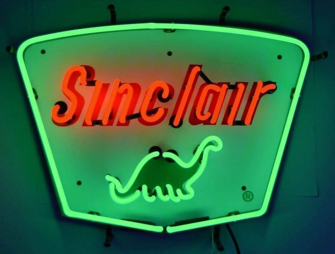 Neon Signs 20"x16" Sinclair Dinosaur Dino Neon Sign Beer Bar Pub Man Cave Business Glass Lamp Light DA01