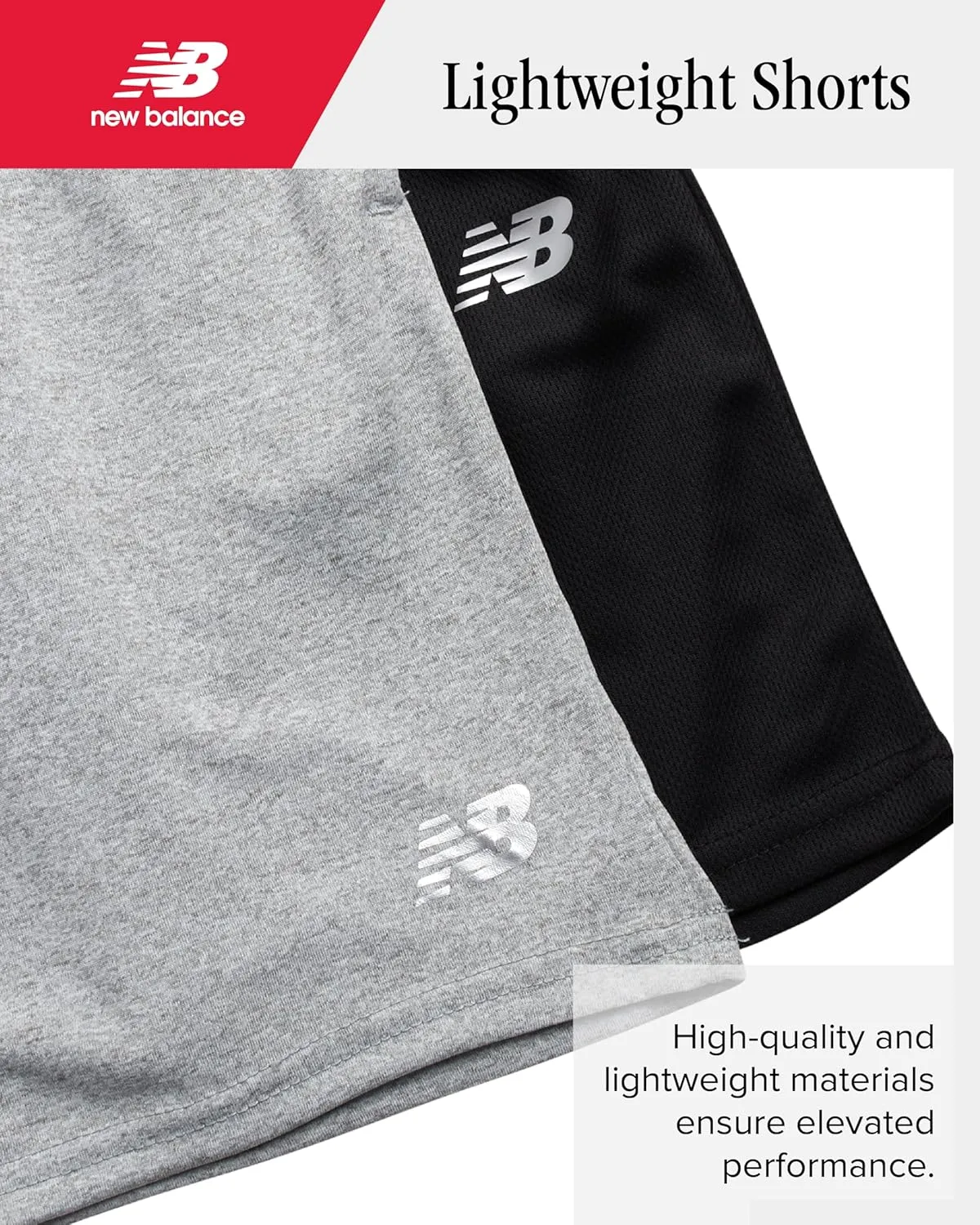 New Balance Boys Athletic Shorts - 4 Pack Moisture-Wicking Performance Mesh Shorts for Boys for Running and Sports (4-20)