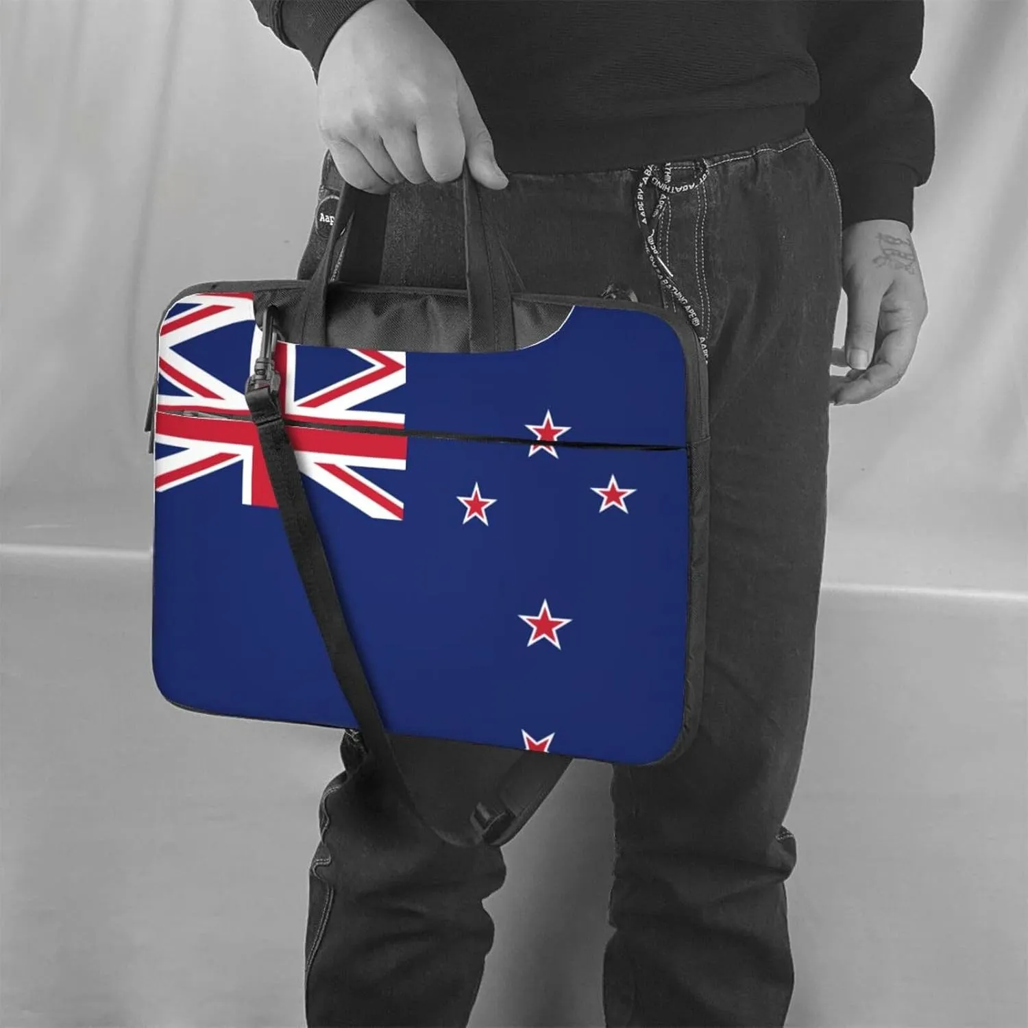 New Zealand Flag Print Practical Laptop Case Laptop Bag - Stylish Messenger Bag & Laptop Shoulder Bag