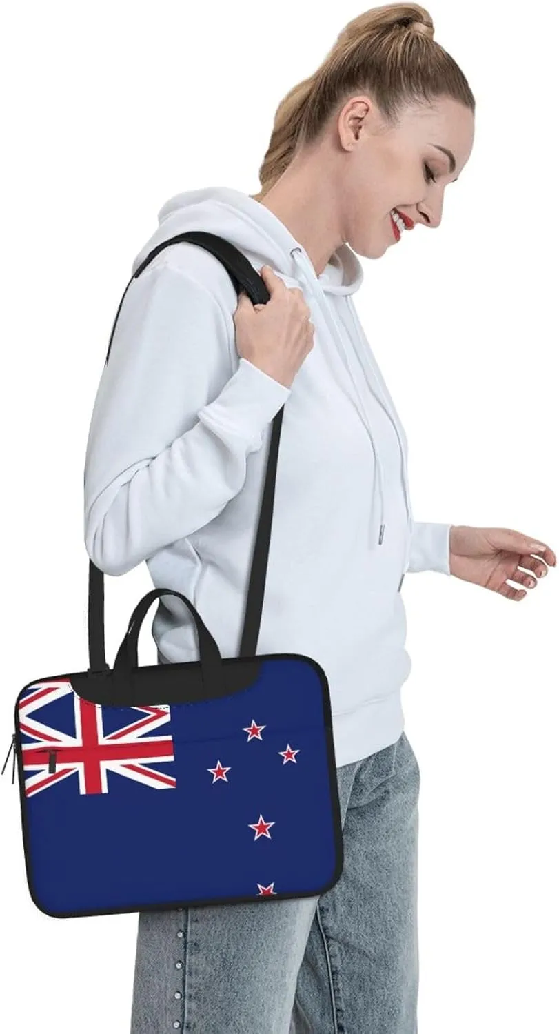 New Zealand Flag Print Practical Laptop Case Laptop Bag - Stylish Messenger Bag & Laptop Shoulder Bag