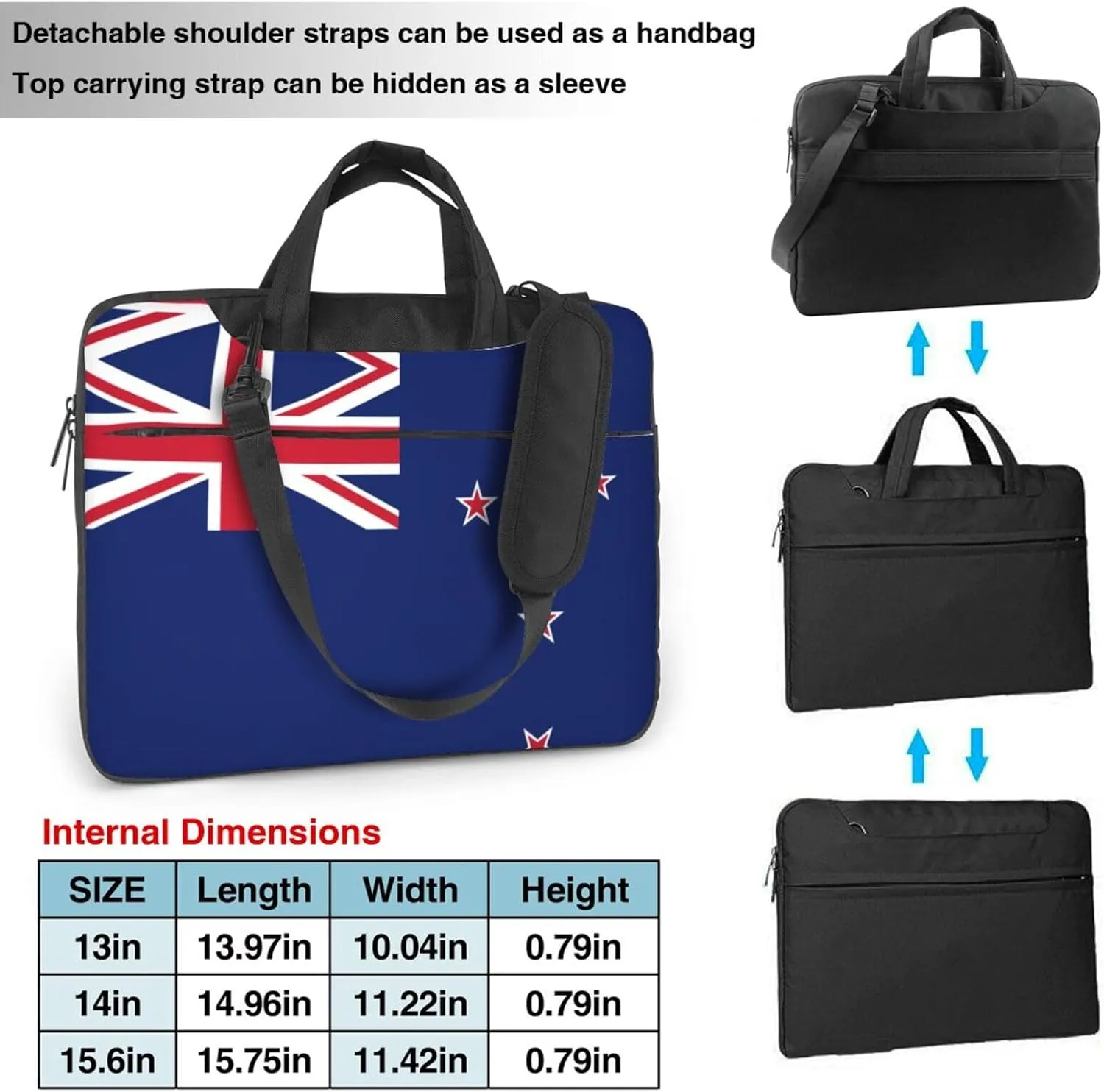 New Zealand Flag Print Practical Laptop Case Laptop Bag - Stylish Messenger Bag & Laptop Shoulder Bag