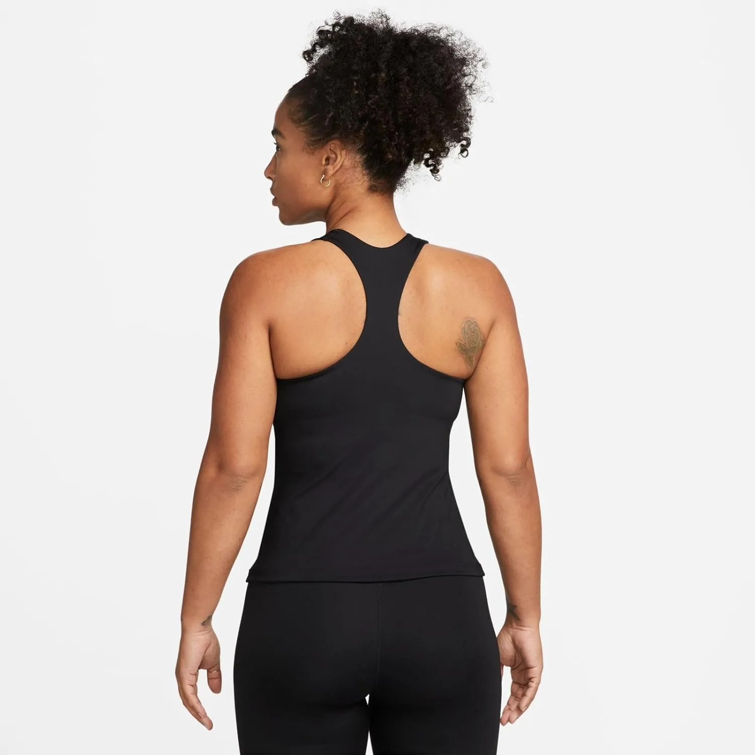 Nike Women's Swoosh Medium-Support Padded Sports Bra Tank, Black/Black/White, M
