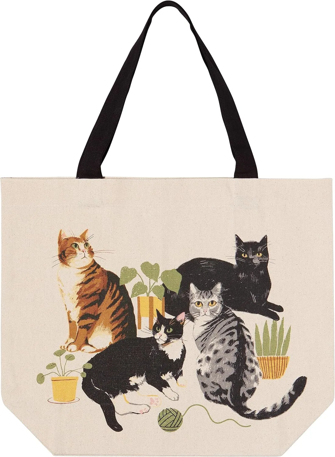 Now Designs Printed Reusable Cotton Tote Bag, 15 x 18 inch
