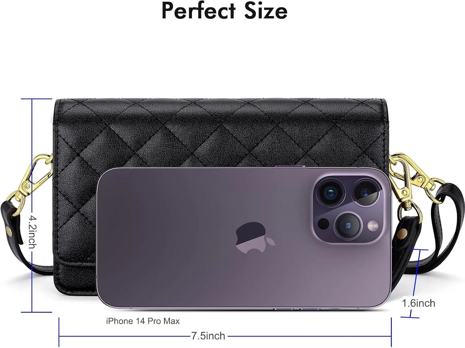 nuoku Crossbody Bag for Women Cellphone Little Purse with Credit Card Slots Lightweight Leather Wristlet Wallet