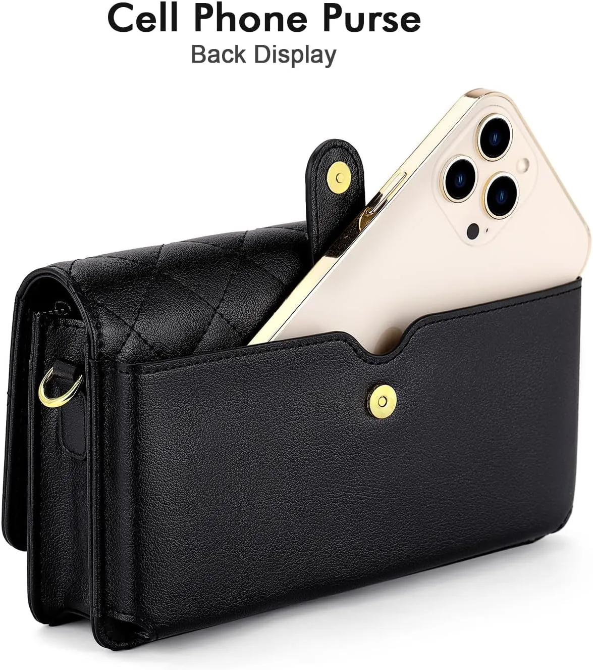nuoku Crossbody Bag for Women Cellphone Little Purse with Credit Card Slots Lightweight Leather Wristlet Wallet