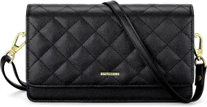 nuoku Crossbody Bag for Women Cellphone Little Purse with Credit Card Slots Lightweight Leather Wristlet Wallet