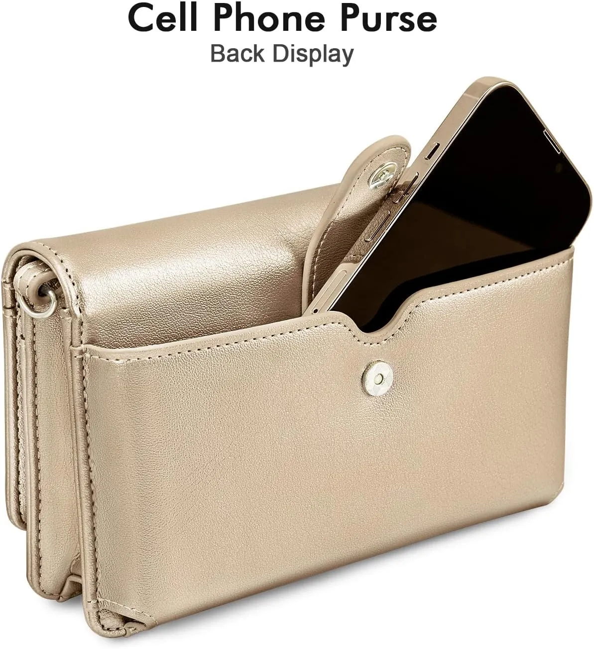 nuoku Crossbody Bag for Women Cellphone Little Purse with Credit Card Slots Lightweight Leather Wristlet Wallet