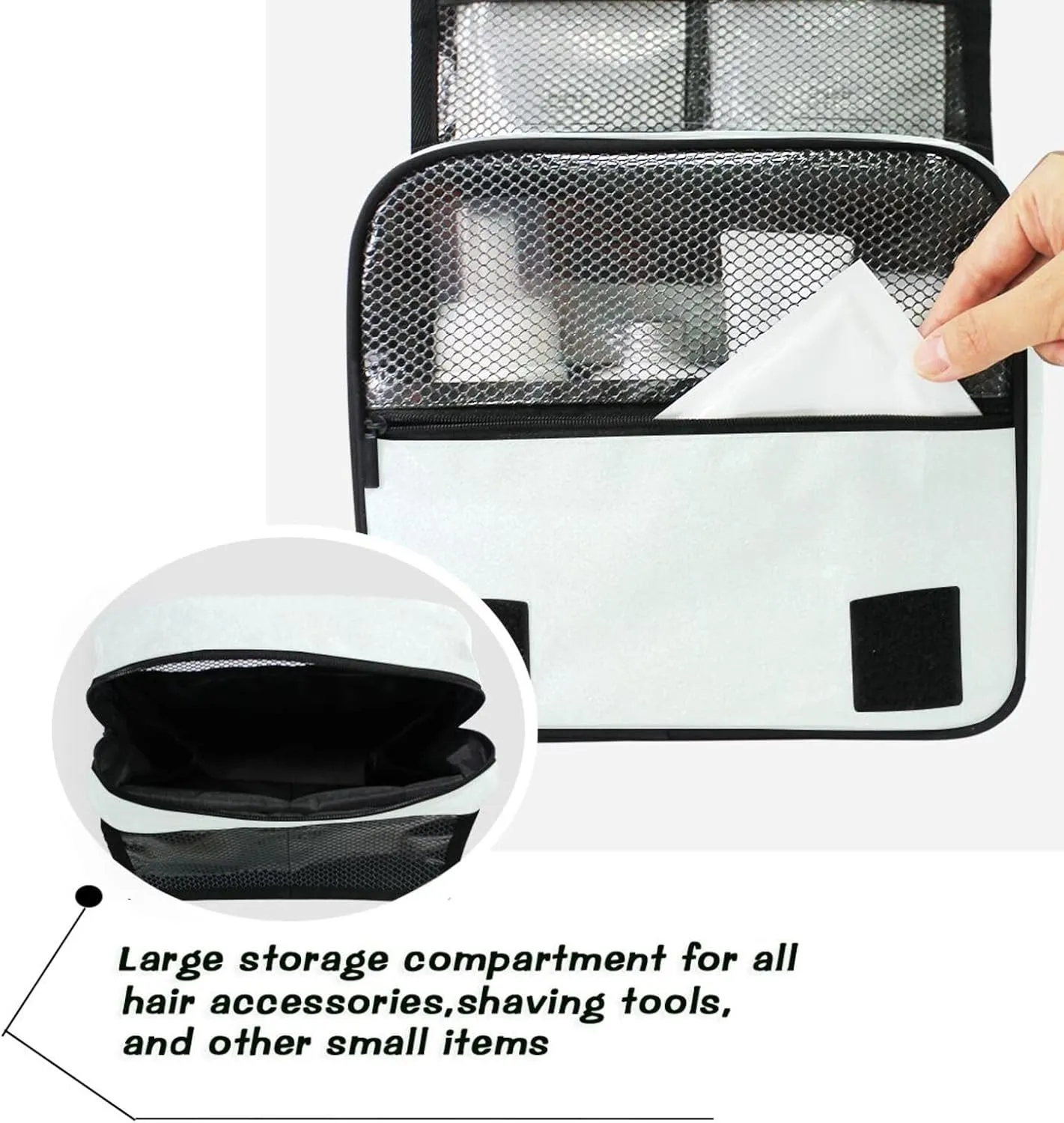 ODAWA Mint Cream Toiletry Bag Large Capacity Makeup Organizer Spacious Toiletry Bag for Women and Men