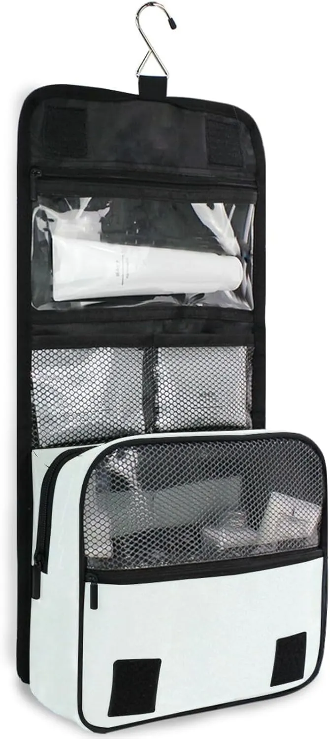 ODAWA Mint Cream Toiletry Bag Large Capacity Makeup Organizer Spacious Toiletry Bag for Women and Men
