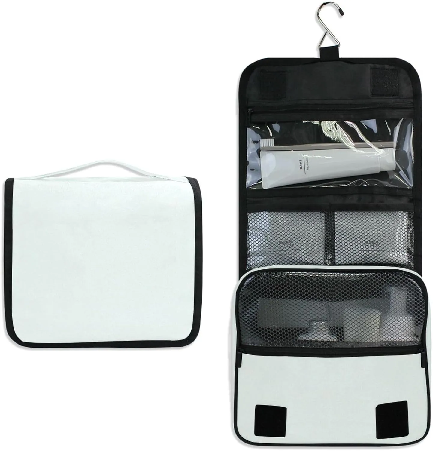 ODAWA Mint Cream Toiletry Bag Large Capacity Makeup Organizer Spacious Toiletry Bag for Women and Men