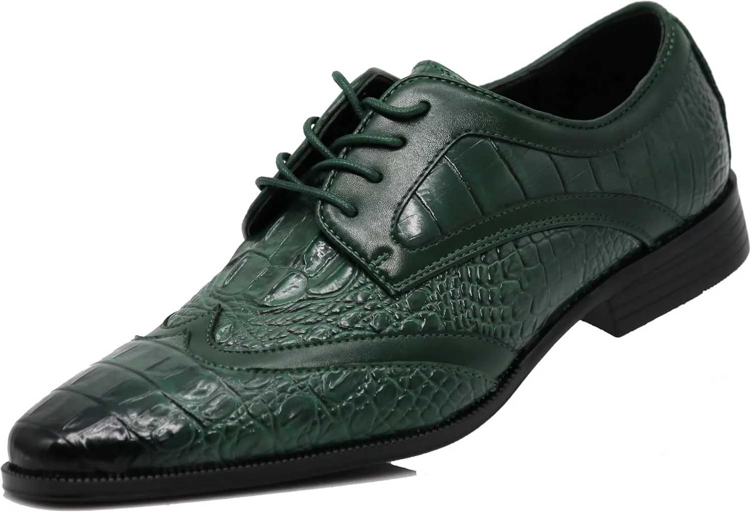 ODN Men's Alligator Crocodile Print Oxfords Fashion Lace Up Dress Shoes