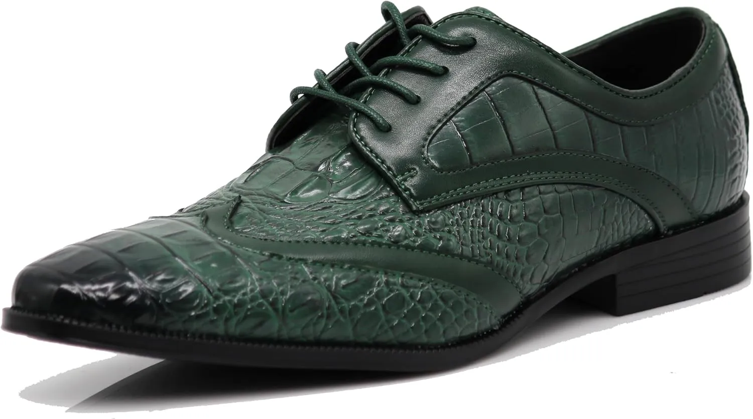 ODN Men's Alligator Crocodile Print Oxfords Fashion Lace Up Dress Shoes