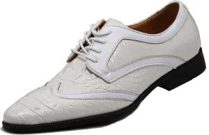 ODN Men's Alligator Crocodile Print Oxfords Fashion Lace Up Dress Shoes