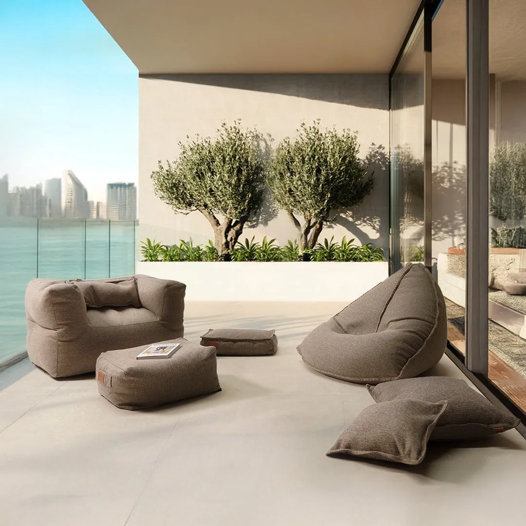 Olefin Brown Sunproof 100% Bean Bag With Ottoman 309-BB / 342-BB