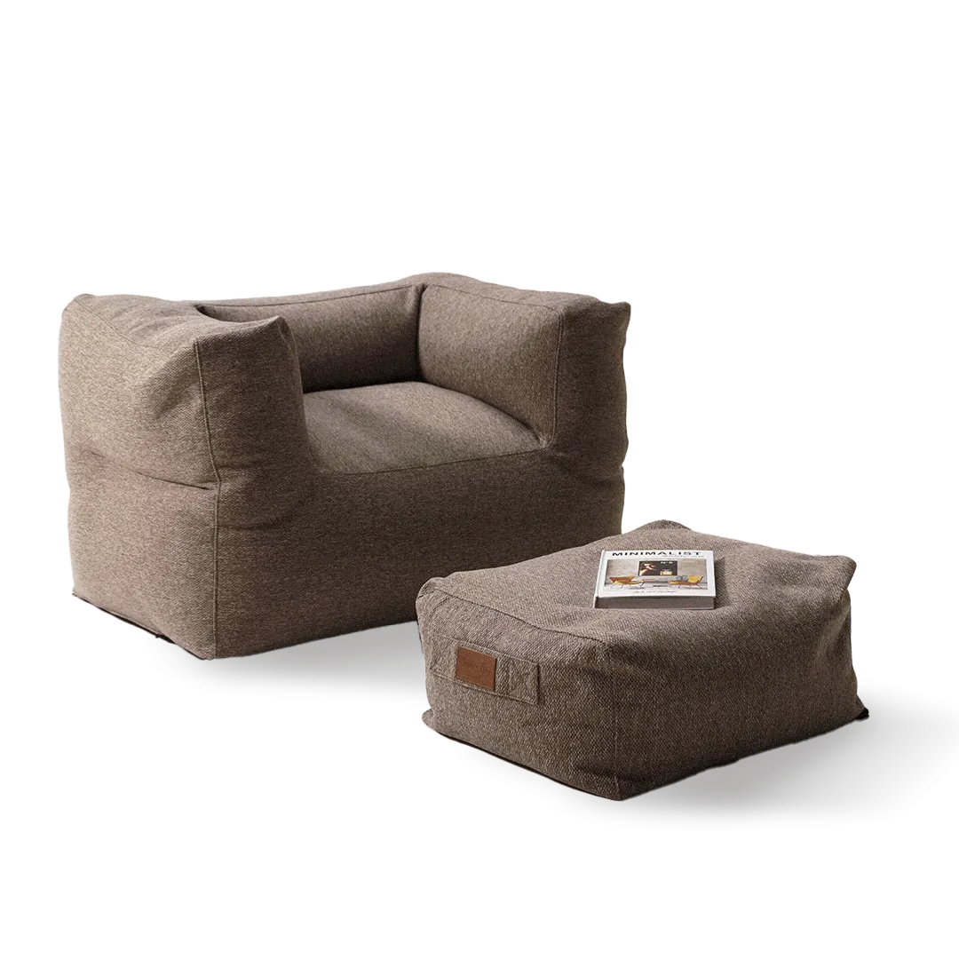 Olefin Brown Sunproof 100% Bean Bag With Ottoman 309-BB / 342-BB