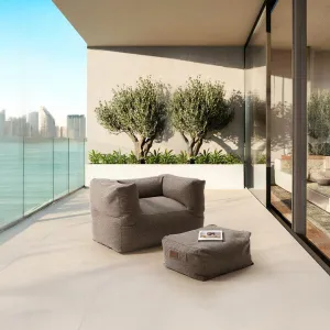 Olefin Brown Sunproof 100% Bean Bag With Ottoman 309-BB / 342-BB