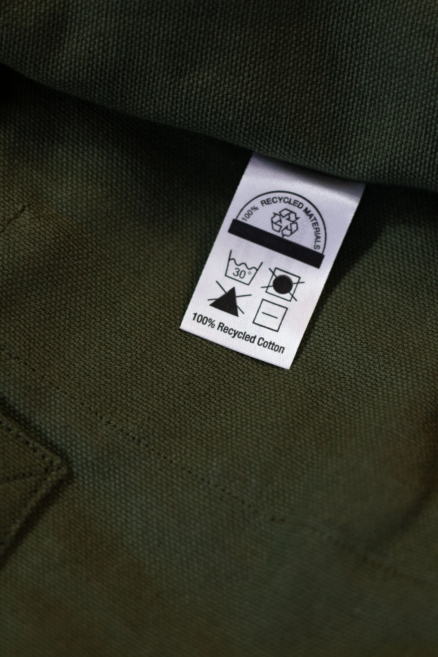 Olive 100% Recycled Cotton Market Tote - ESTd Logo