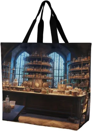 One Shoulder Shopping Bag Chemistry Laboratory Printed Tote Bag Reusable Shoulder Shopping Bag One Shoulder Portable Shopping Bag