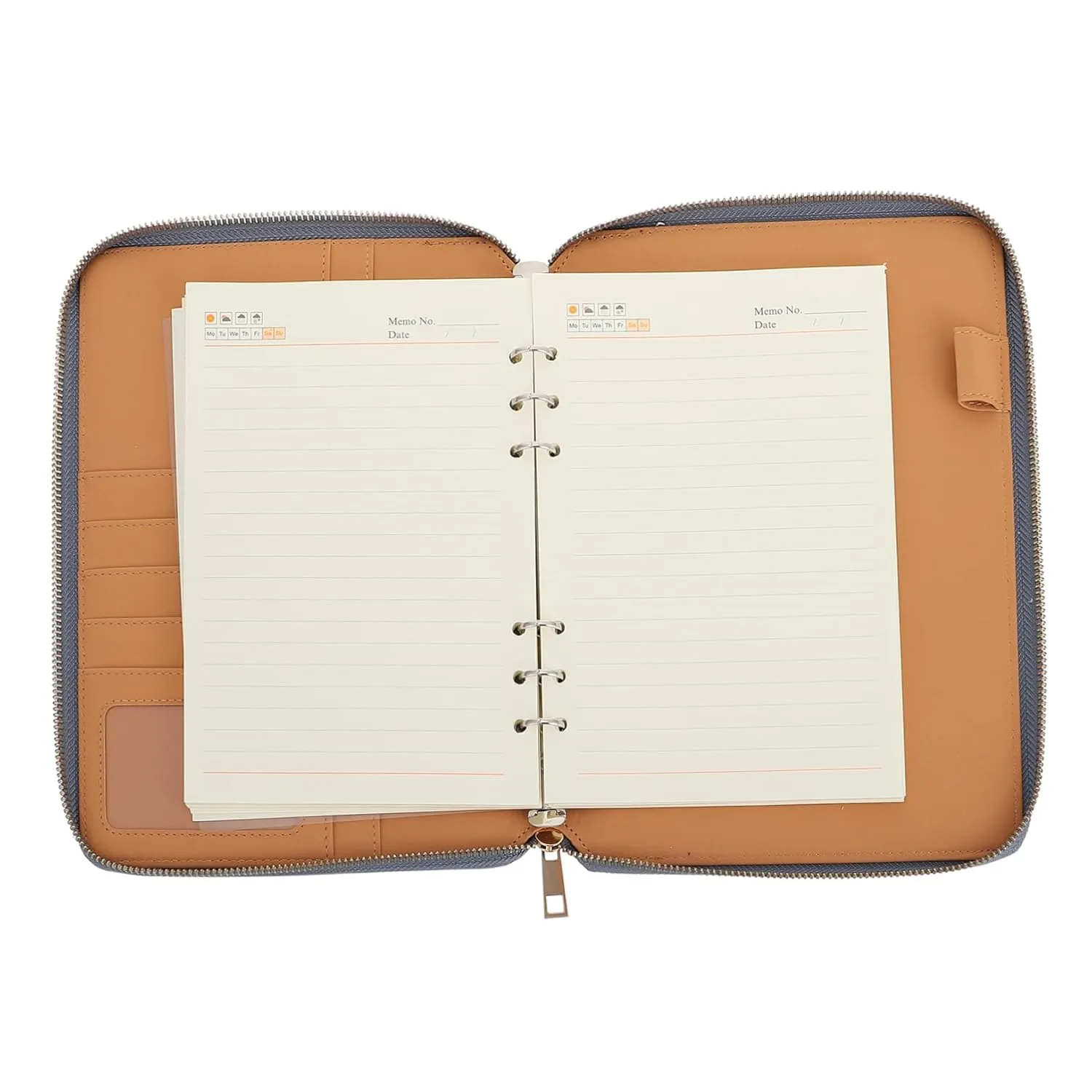 Operitacx Business Notebook with Zipper Bag Loose Leaf Office Notepad for Daily Writing Stylish Portable Planner Students and Professionals