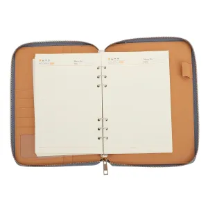 Operitacx Business Notebook with Zipper Bag Loose Leaf Office Notepad for Daily Writing Stylish Portable Planner Students and Professionals
