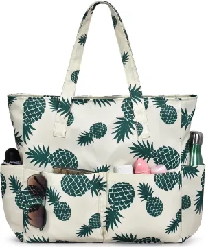 oscaurt Beach Bags for Women Large Waterproof Sandproof Beach Tote Swim Pool Bag with Zipper for Travel Vacation Essentials