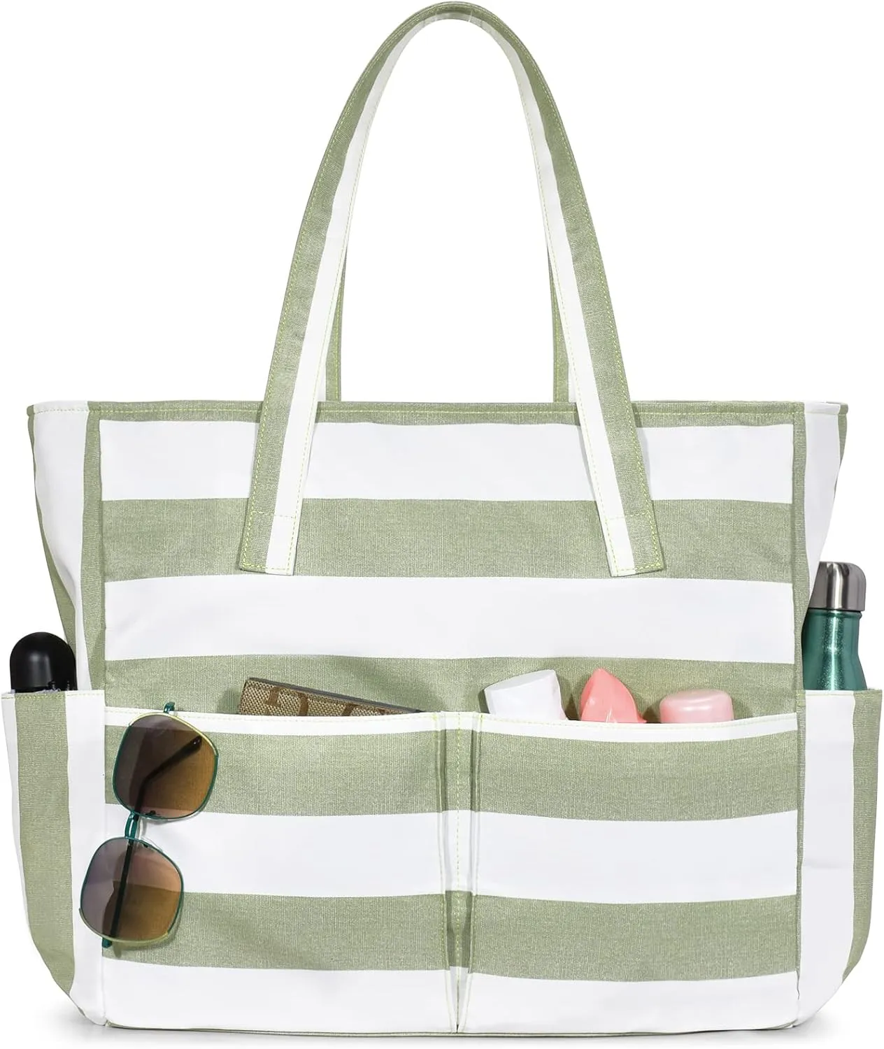 oscaurt Beach Bags for Women Large Waterproof Sandproof Beach Tote Swim Pool Bag with Zipper for Travel Vacation Essentials