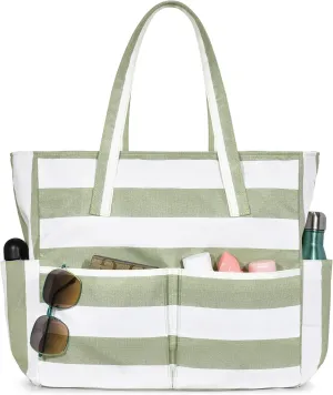 oscaurt Beach Bags for Women Large Waterproof Sandproof Beach Tote Swim Pool Bag with Zipper for Travel Vacation Essentials