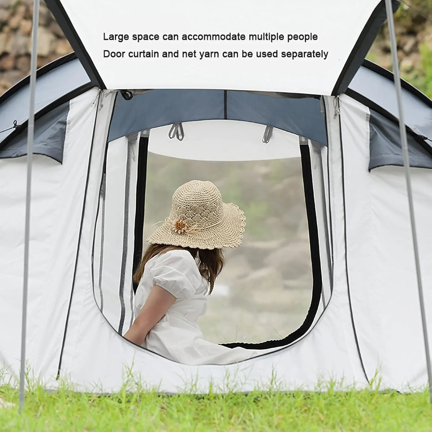 Outdoor Camping Thickened Rain-Proof Automatic Park Beach Picnic Portable Foldable Quick-Open Camping Tent Hopeful, 280*200*120CM