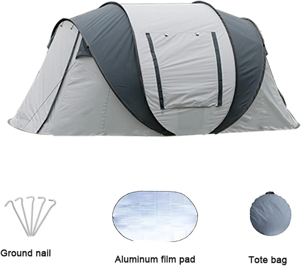 Outdoor Camping Thickened Rain-Proof Automatic Park Beach Picnic Portable Foldable Quick-Open Camping Tent Hopeful, 280*200*120CM