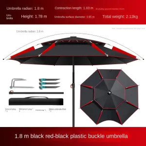 Outdoor Fishing Umbrella 1.8-2.6m Foldable Waterproof Sunproof