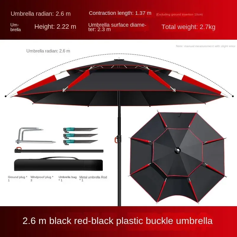 Outdoor Fishing Umbrella 1.8-2.6m Foldable Waterproof Sunproof
