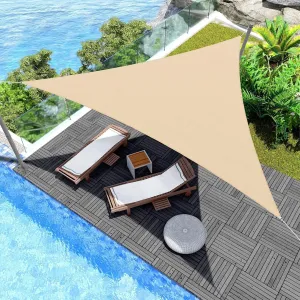 Outdoor Sun Shade Sail, Shade Canopy UV Block, Waterproof Shade Cloth, Triangle Shade Cover, Shade Net With Grommets, Patio Sun Block Net, For Garden, Backyard, Deck, Greenhouse(White,177.1x177.1x177.