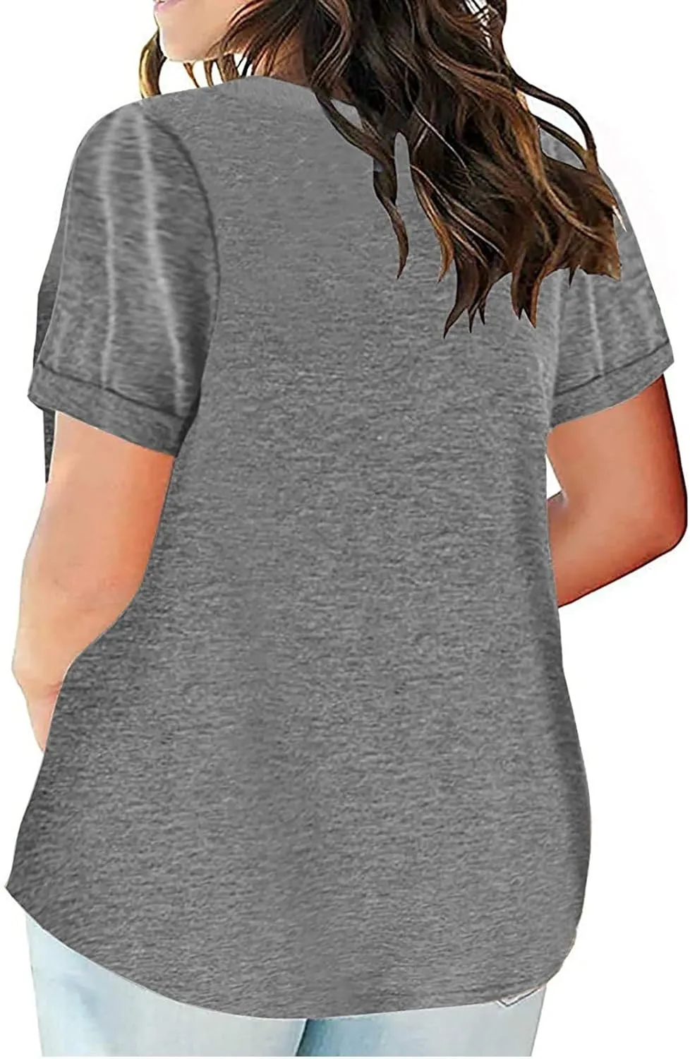Oversized Shirts for Women Plus Size Summer Short Sleeve Tops Sexy V-Neck Blouse Casual Loose Hide Belly Tops T Shirt