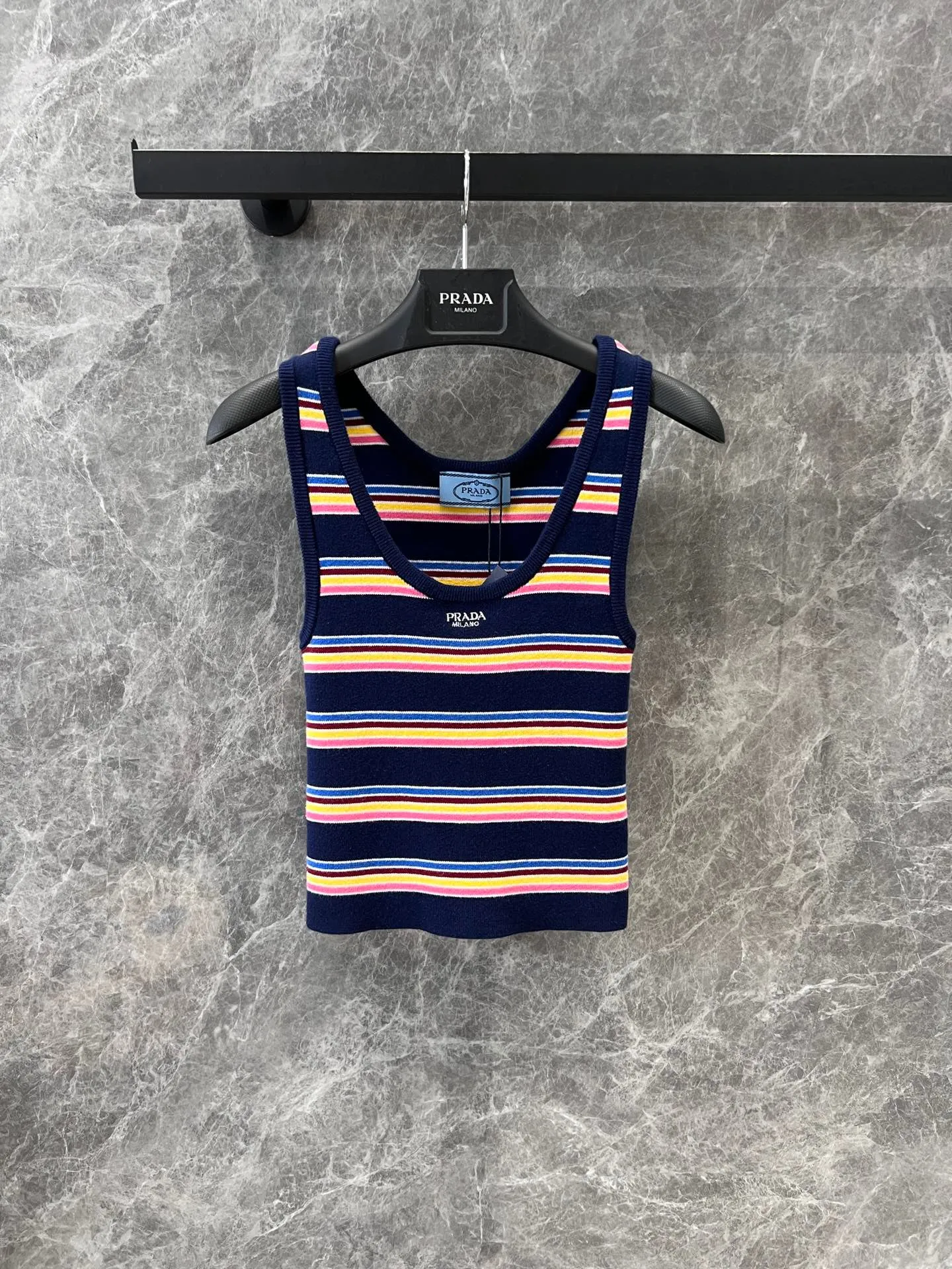P 25 Colorful Striped Knit Vest