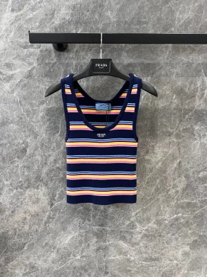 P 25 Colorful Striped Knit Vest
