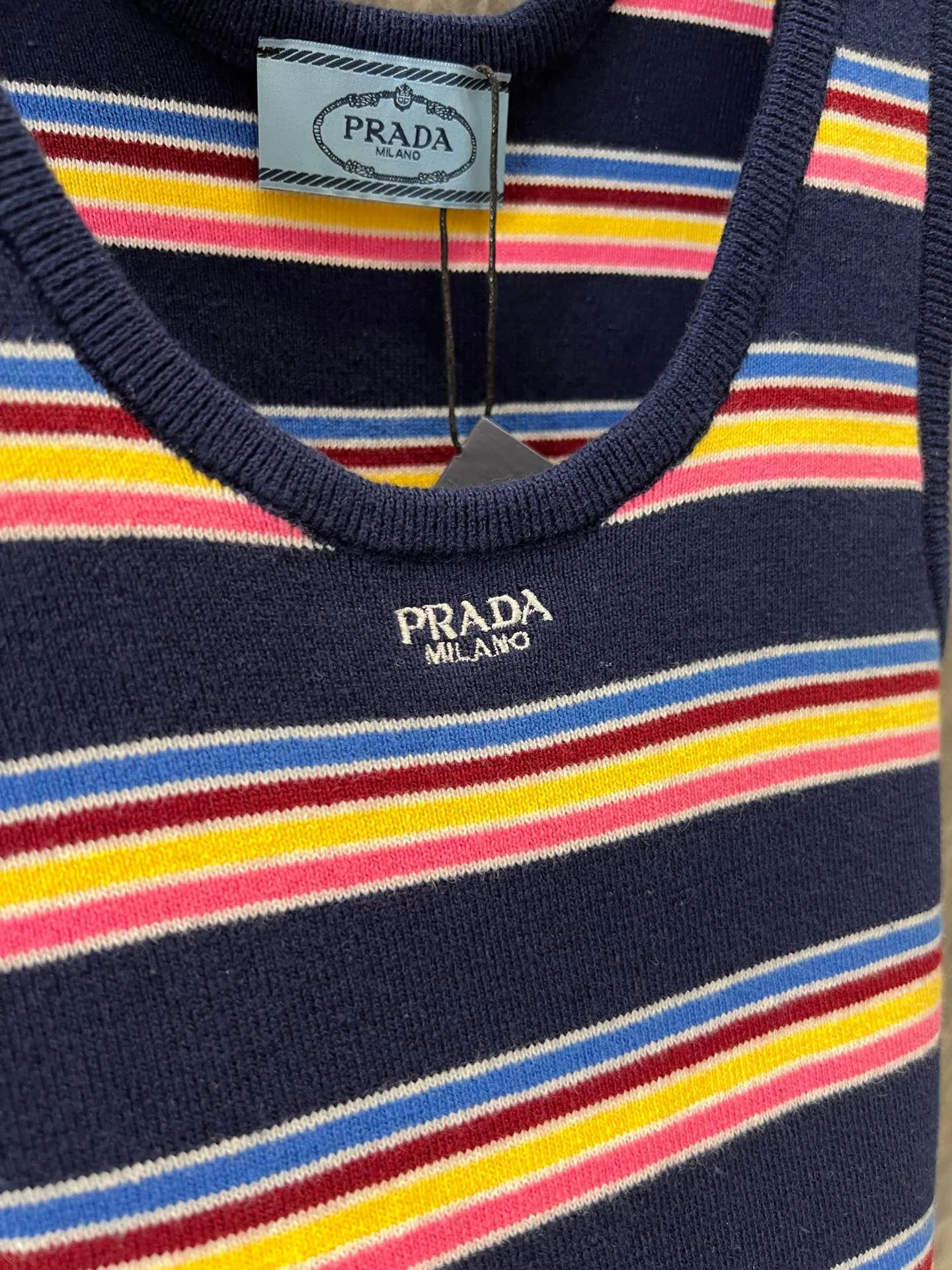 P 25 Colorful Striped Knit Vest