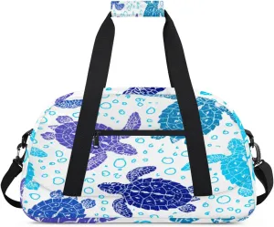 Painted Turtle Gym Duffel Bag for Men Women Animal Turtle Sports Tote Bag with Adjustable Shoulder Strap for Dance Gymnastics Traveling Outdoor Camping Overnight Stay