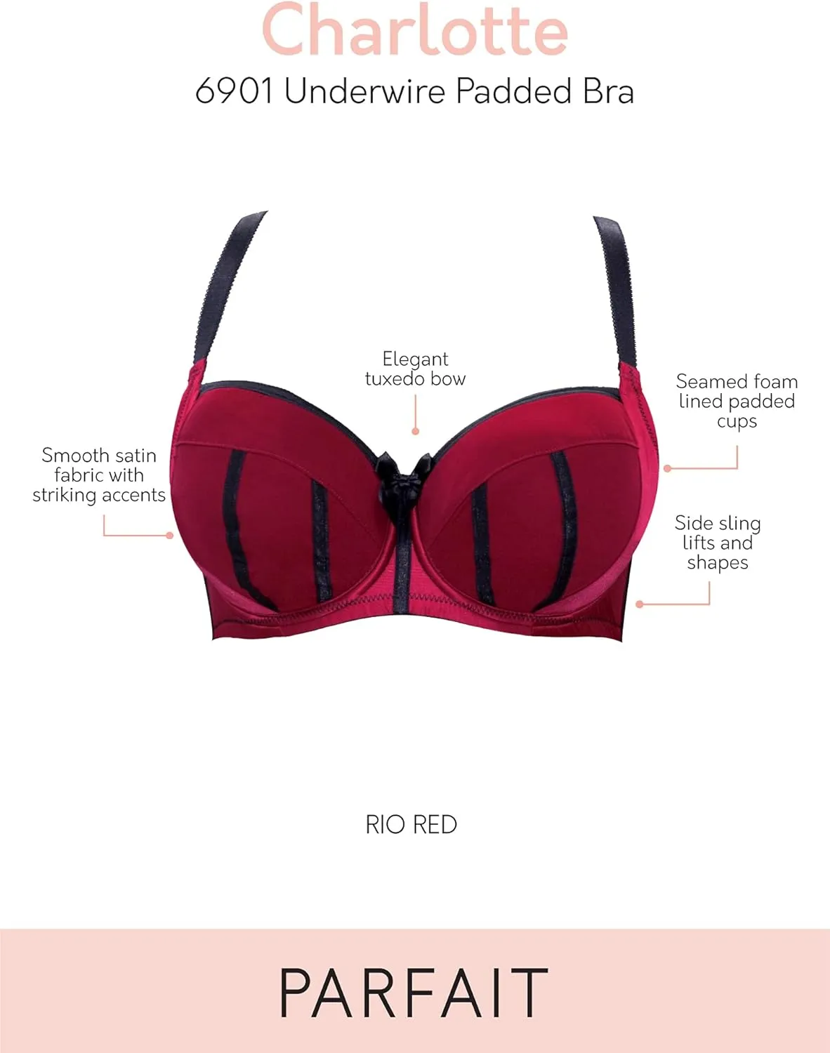 PARFAIT Charlotte 6901 Women's Full Busted and Full Figured Sexy Padded Bra-Seaglass Green