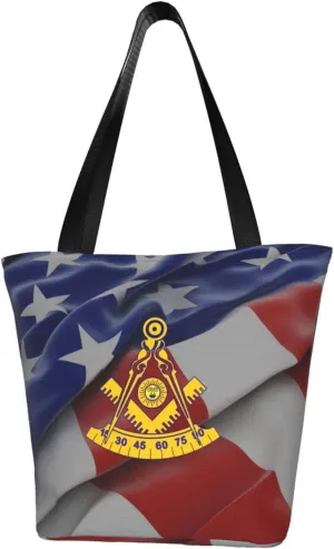 Past Master Masonic Emblem Women'S Casual One Shoulder Carry Shopping Bag Large Capacity Working Storage Handbag
