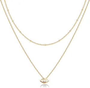 PAVOI 14K Gold Plated Layering Necklaces | Stylish Minimalist Design Pendant Necklaces | Butterfly, Heart, Lock, Evil Eye, Coin, Lightning Bolt, Circle, Cross Pendants for Women